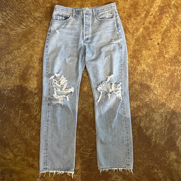 AGOLDE Light Wash 90s Mid Rise Loose Fit Jeans Size 29 - Picture 3 of 7